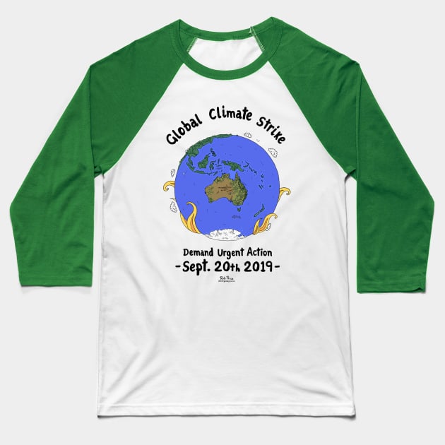 Global Climate Strike Baseball T-Shirt by wanungara